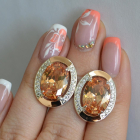 Срібні сережки з золотими вставками