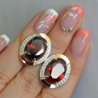 Срібні сережки з золотими вставками