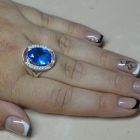 Срібна каблучка  зі вставками з золота