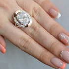 Срібна каблучка  зі вставками з золота