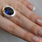 Срібна каблучка  зі вставками з золота