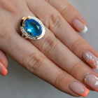 Срібна каблучка  зі вставками з золота