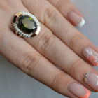 Срібна каблучка  зі вставками з золота