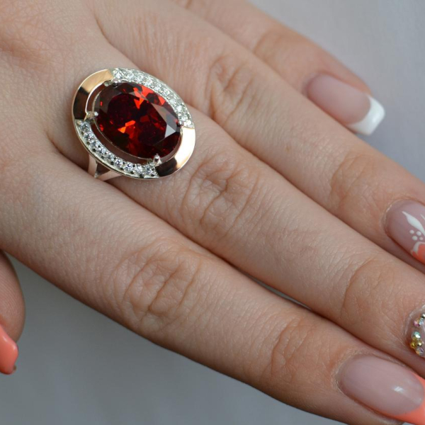 Срібна каблучка  зі вставками з золота