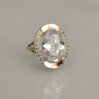 Срібна каблучка  зі вставками з золота