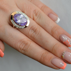 Срібна каблучка  зі вставками з золота