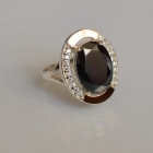 Срібна каблучка  зі вставками з золота