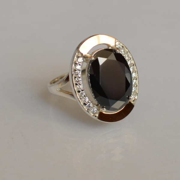 Срібна каблучка  зі вставками з золота