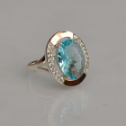 Срібна каблучка  зі вставками з золота