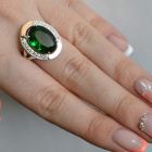 Срібна каблучка  зі вставками з золота