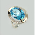 Срібна каблучка  зі вставками з золота