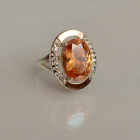 Срібна каблучка  зі вставками з золота