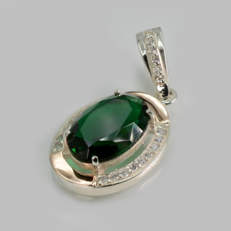 Срібна підвіска зі вставками з золота