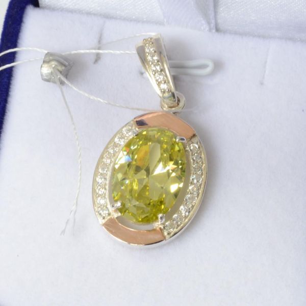 Серебряная подвеска со вставками из золота