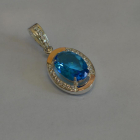 Серебряная подвеска со вставками из золота