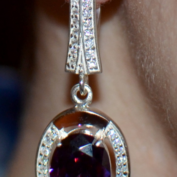 Срібні сережки  зі вставками з золота