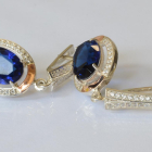 Срібні сережки  зі вставками з золота