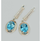 Срібні сережки  зі вставками з золота