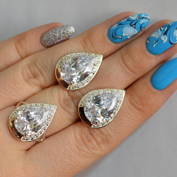 Срібний гарнітур з золотом