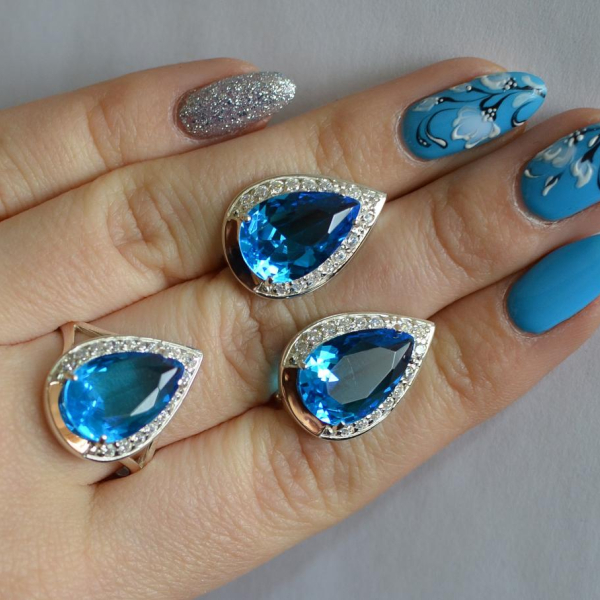 Срібний гарнітур з золотом