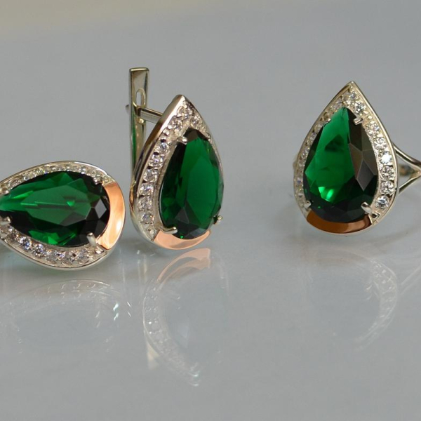 Срібний гарнітур з золотом