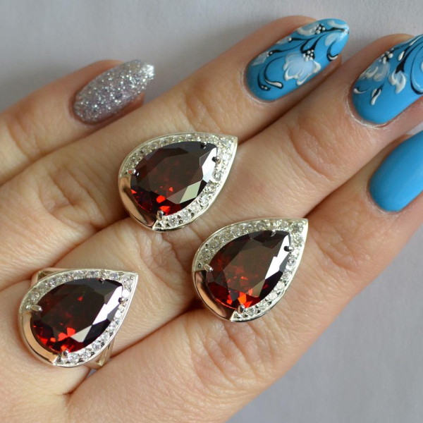 Срібний гарнітур з золотом