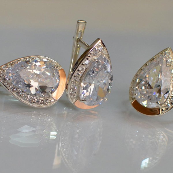 Срібний гарнітур з золотом