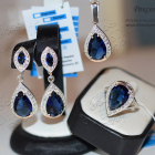 Срібний набір з напайками з золота