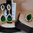 Срібний набір з напайками з золота