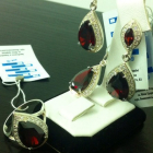 Срібний набір з напайками з золота