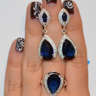 Срібний набір з напайками з золота