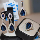 Срібний набір з напайками з золота