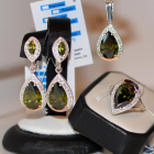 Срібний набір з напайками з золота