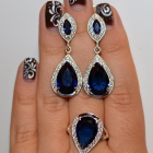 Срібний набір з напайками з золота