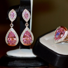 Срібний набір з напайками з золота