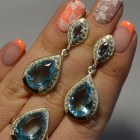 Срібний набір з напайками з золота