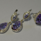 Срібний набір з напайками з золота