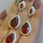 Срібний набір з напайками з золота