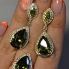 Срібний набір з напайками з золота