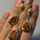 Срібний набір з напайками з золота