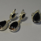 Срібний набір з напайками з золота