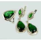 Срібний набір з напайками з золота