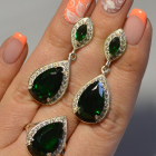 Срібний набір з напайками з золота