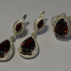 Срібний набір з напайками з золота