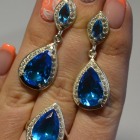 Срібний набір з напайками з золота