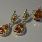 Срібний набір з напайками з золота