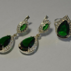 Срібний набір з напайками з золота