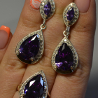 Срібний набір з напайками з золота