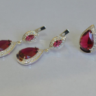 Срібний набір з напайками з золота