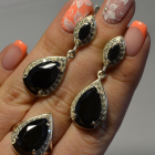 Срібний набір з напайками з золота